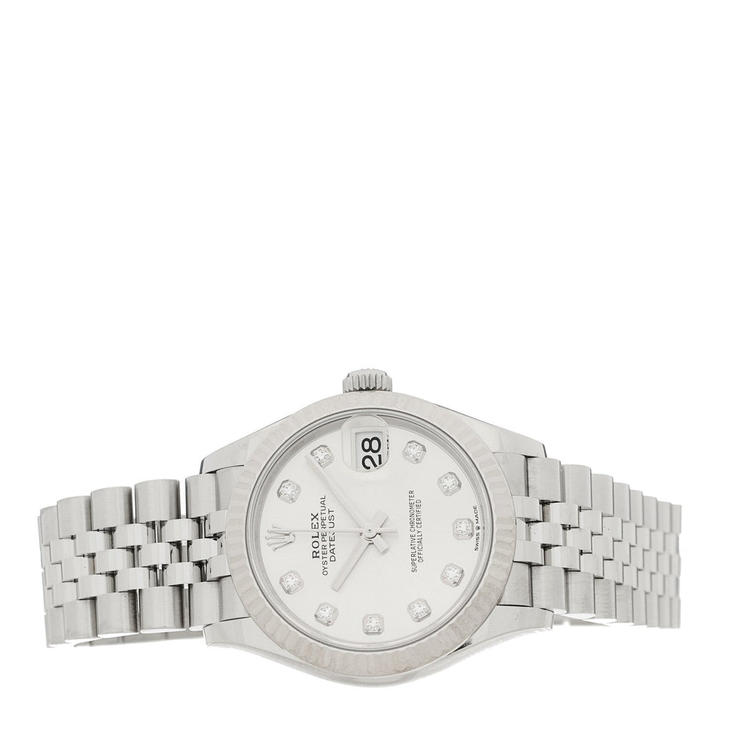 Stainless Steel 18K White Gold Diamond 31mm Oyster Perpetual Datejust Watch Silver 278274