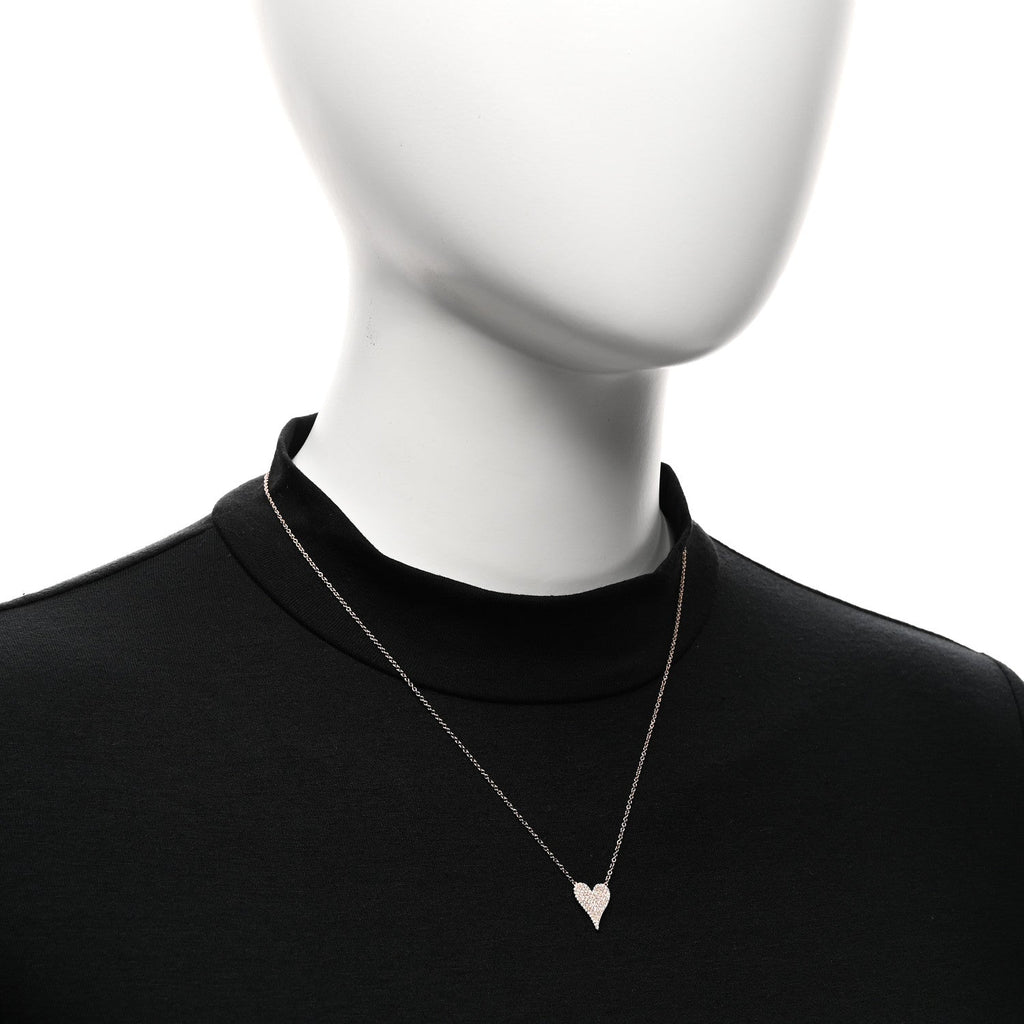 14K Rose Gold Diamond .18ctw Pave Heart Pendant Necklace