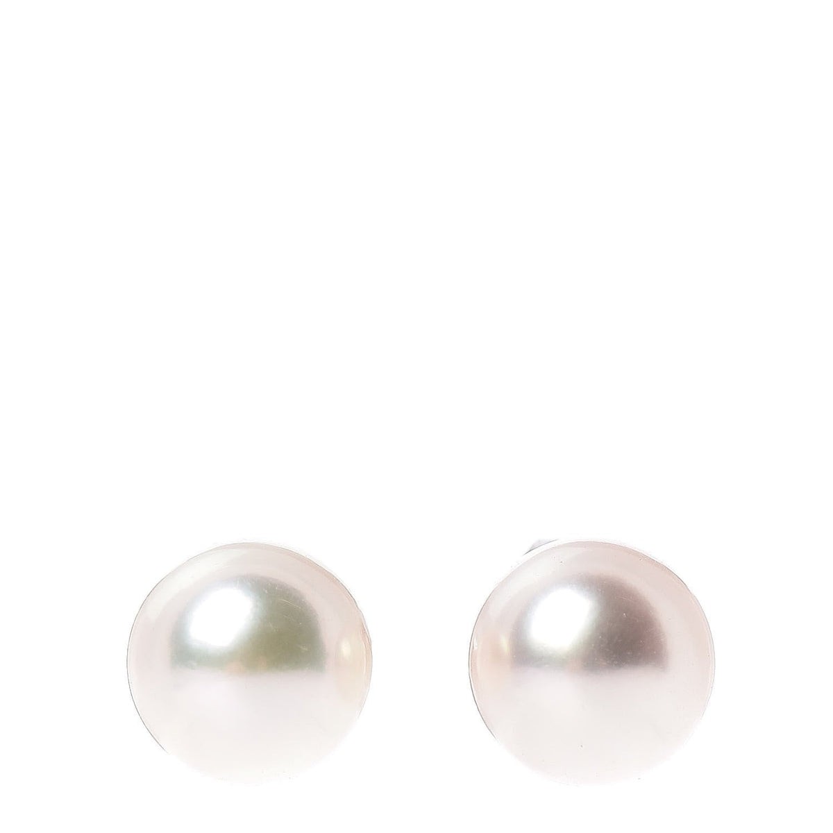 14K White Gold 8mm Akoya Pearl Stud Earrings