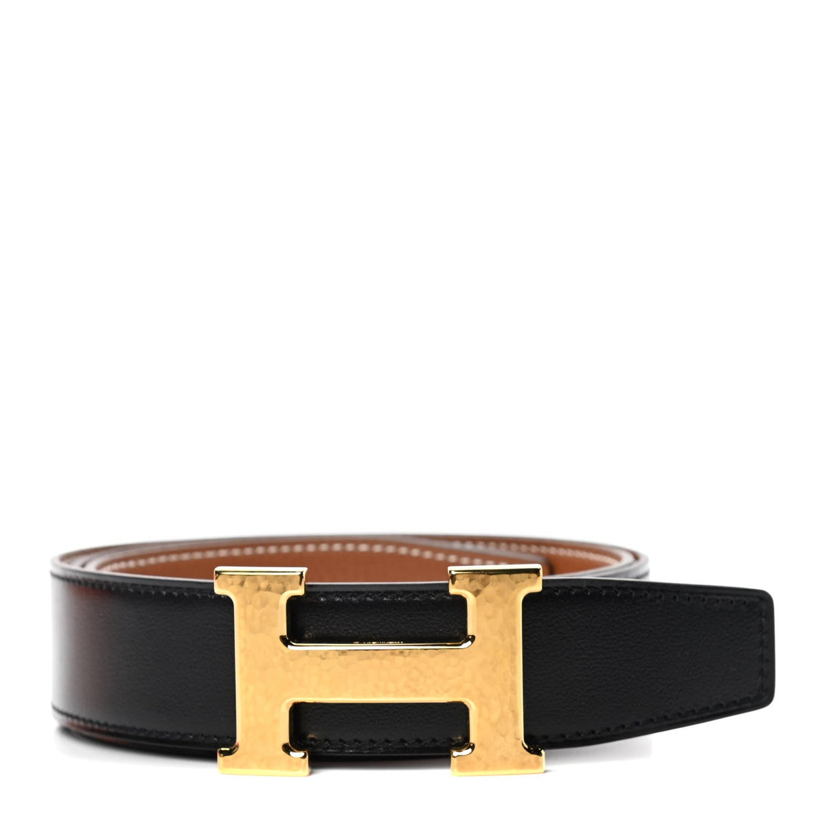 135 Togo 32mm Martelee H Belt 85 Black Gold