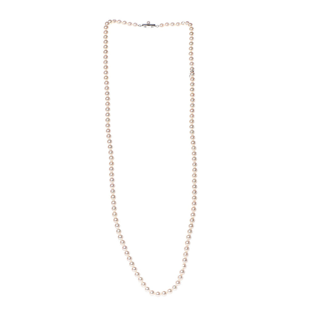 14K White Gold 6-6.5mm Akoya Pearl Strand Necklace 28