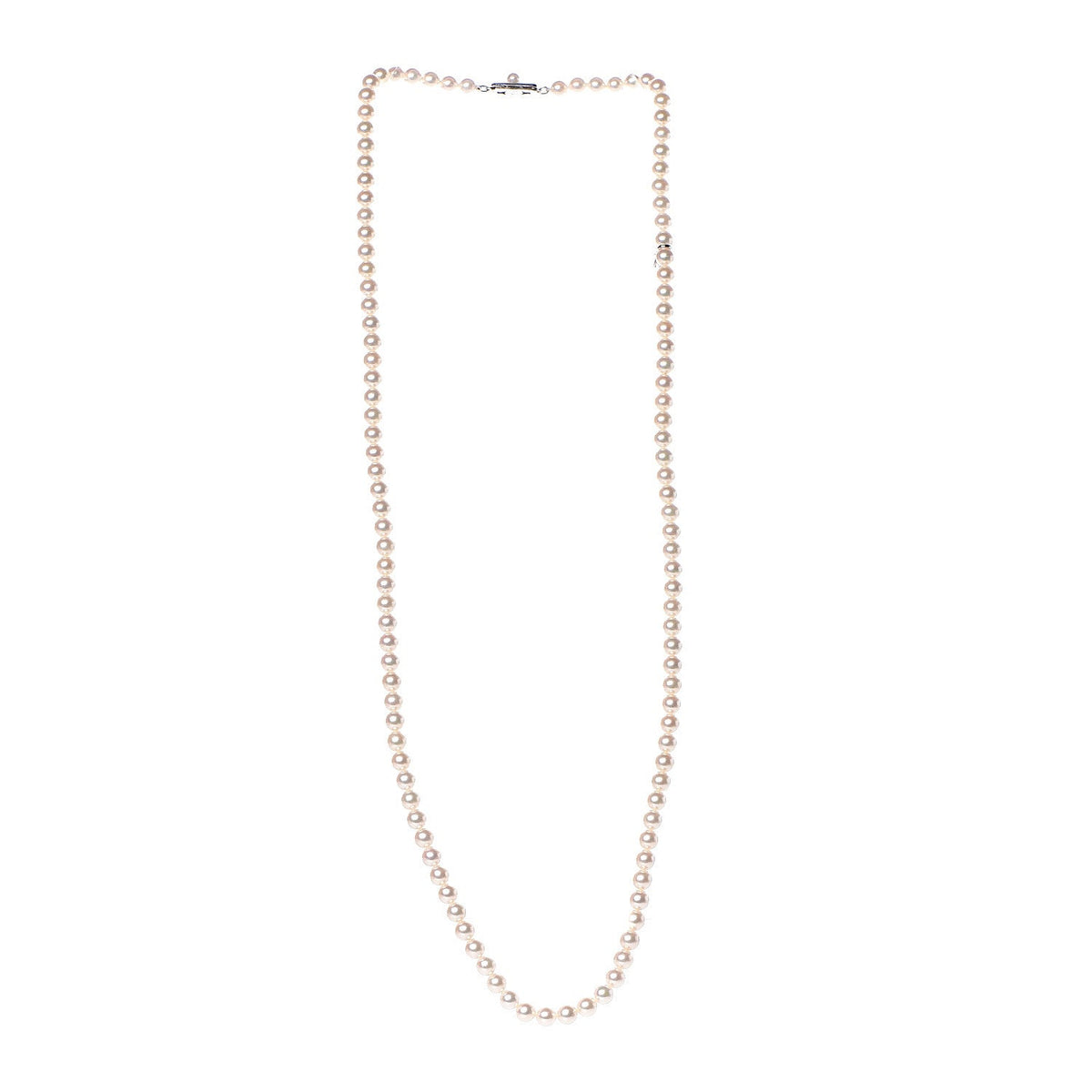 14K White Gold 6-6.5mm Akoya Pearl Strand Necklace 28