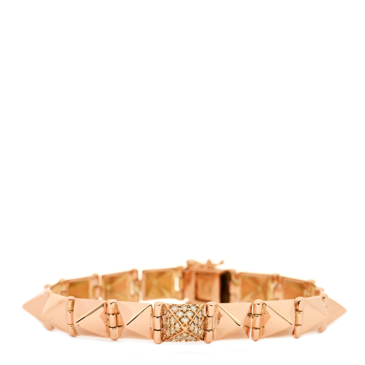 14K Rose Gold Diamond Medium Spike Bracelet