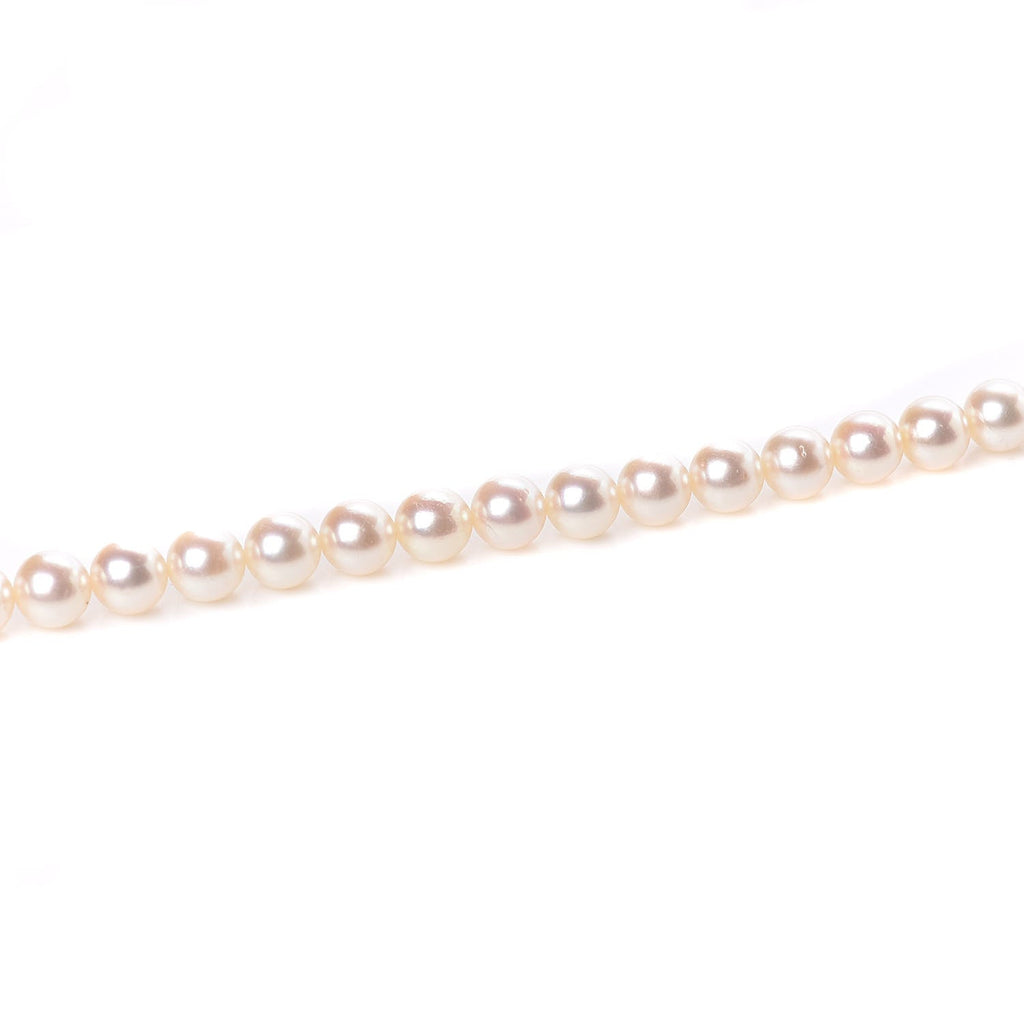 14K White Gold Akoya Pearl 6-6.5mm Strand Necklace 22"