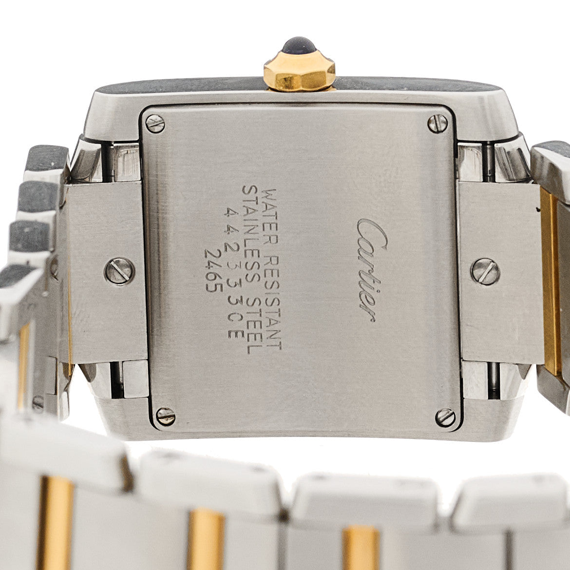 Stainless Steel 18K Yellow Gold 25mm Tank Francaise Quartz Watch
