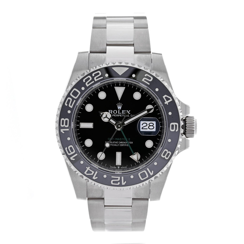 Stainless Steel 40mm Oyster Perpetual Date GMT Master II Bruce Wayne Watch Black 126710GRNR