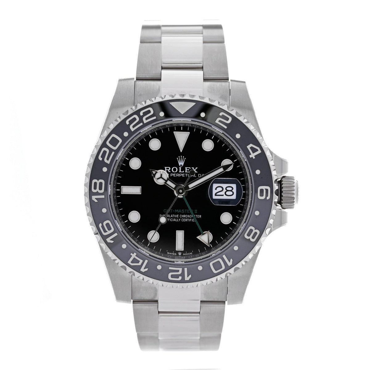 Stainless Steel 40mm Oyster Perpetual Date GMT Master II Bruce Wayne Watch Black 126710GRNR