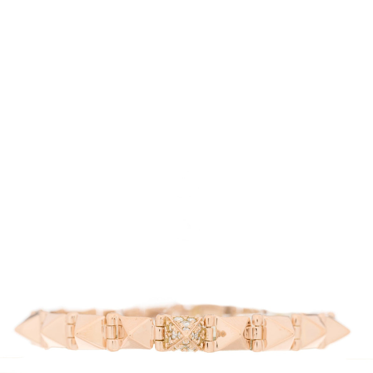 14K Rose Gold Diamond Small Spike Bracelet