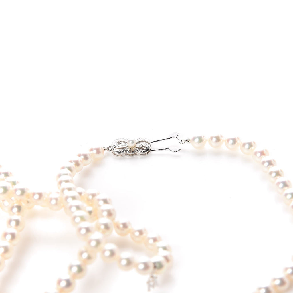 14K White Gold Akoya Pearl 6.5-7mm Strand Necklace 42