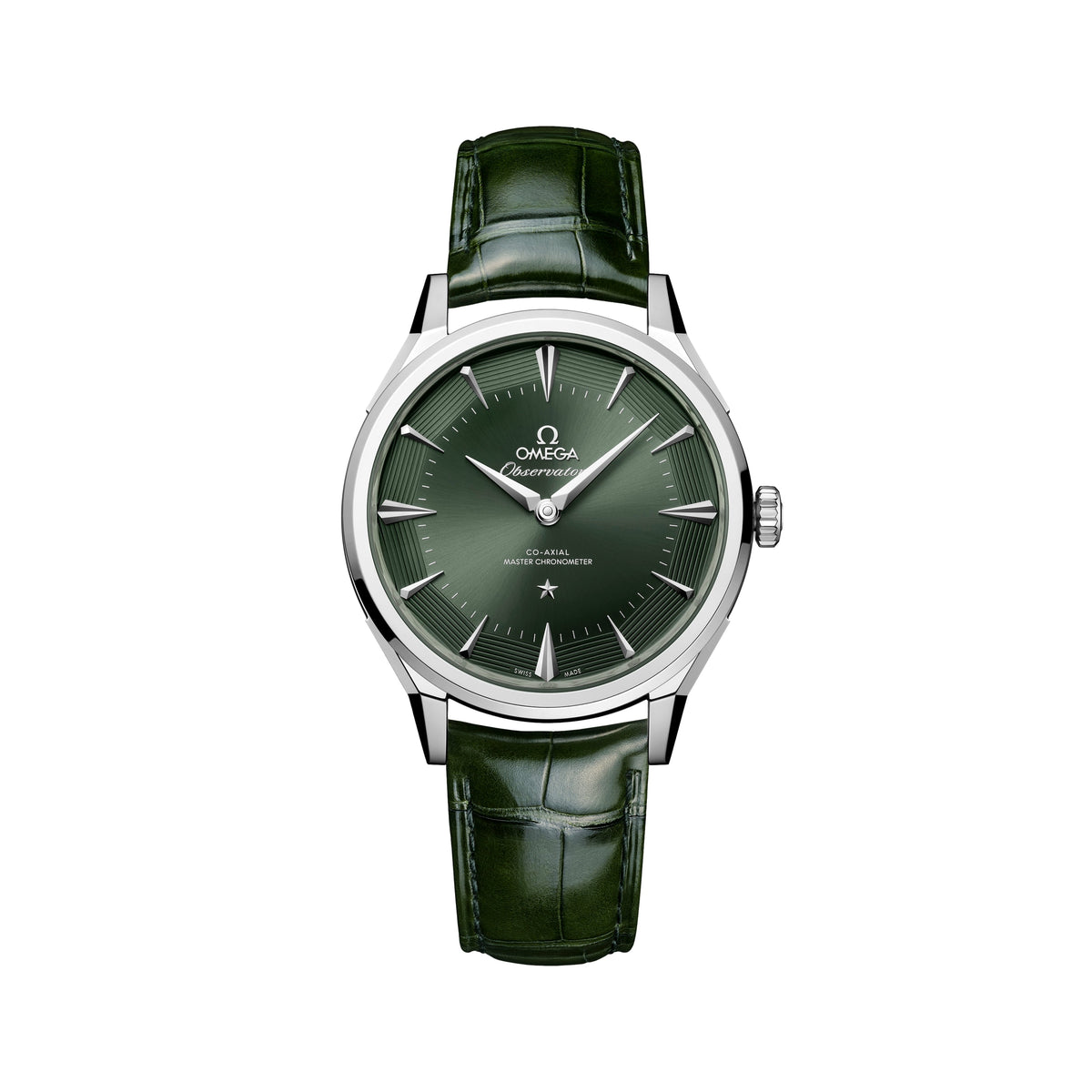 Constellation Observatory 39.4mm - Green on Leather Strap