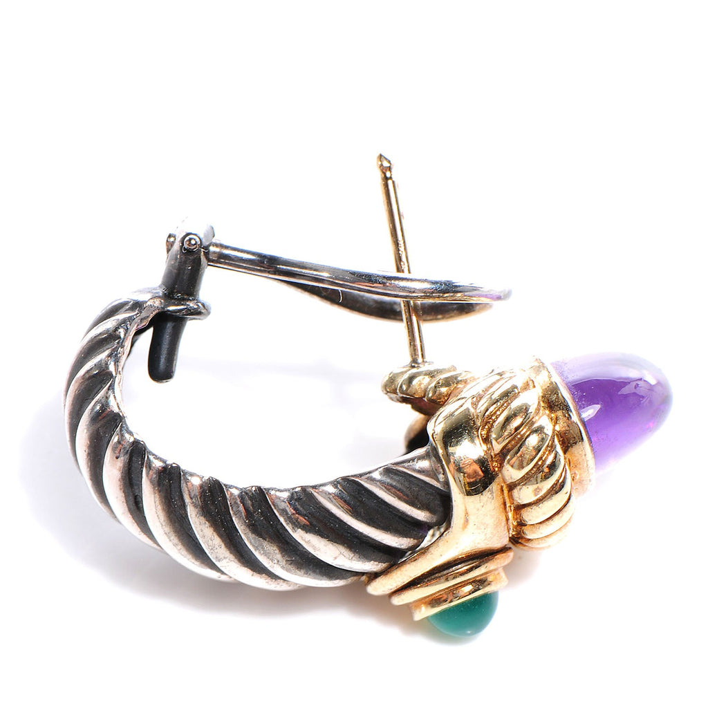 14k Gold and Sterling Silver Shrimp Earrings