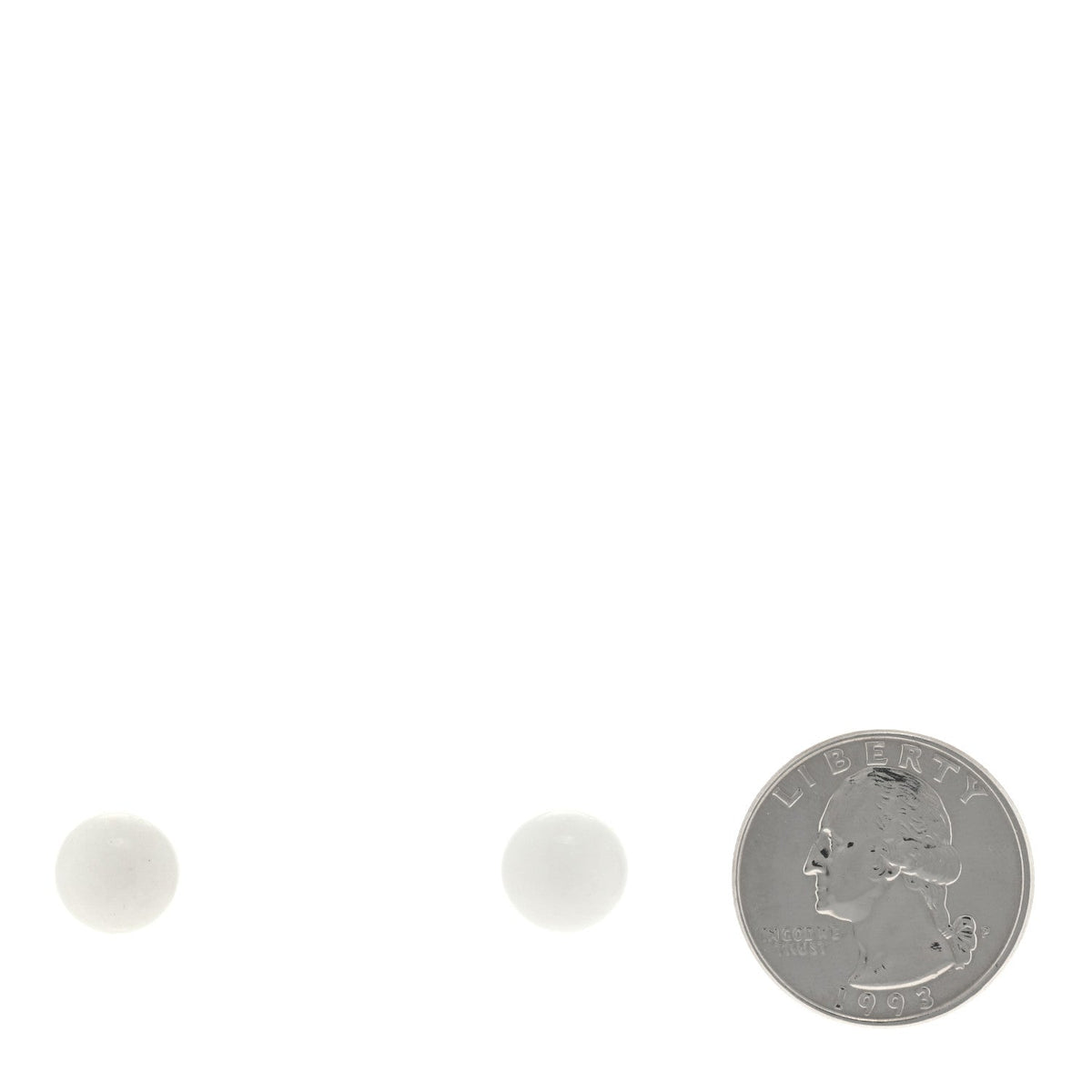 14K White Gold 10mm Dolomite Ball Earrings