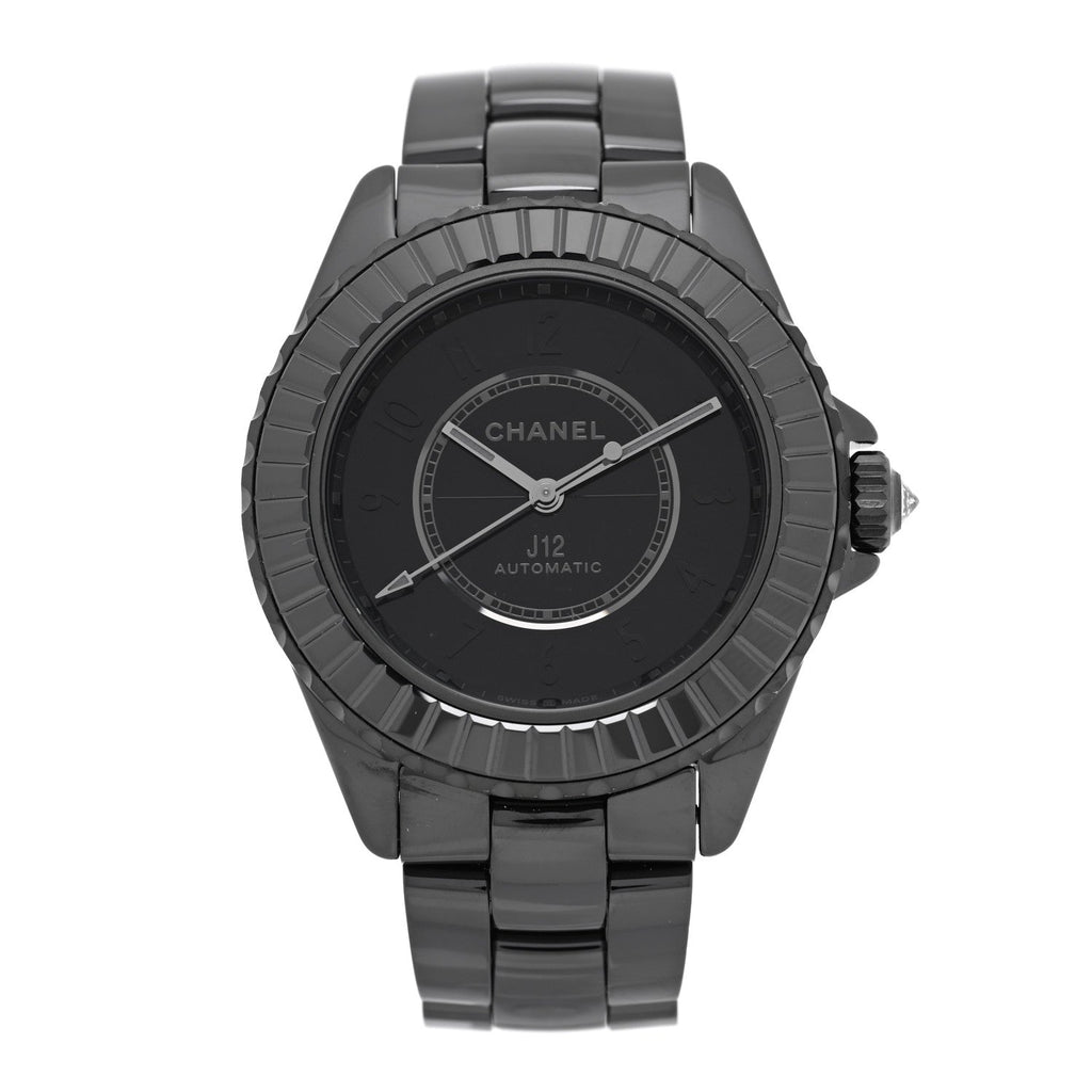 Stainless Steel Ceramic Diamond 38mm J12 Limited Edition Automatic Watch Black