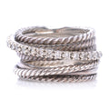 14k Sterling Silver Diamond Crossover Cable Ring 4