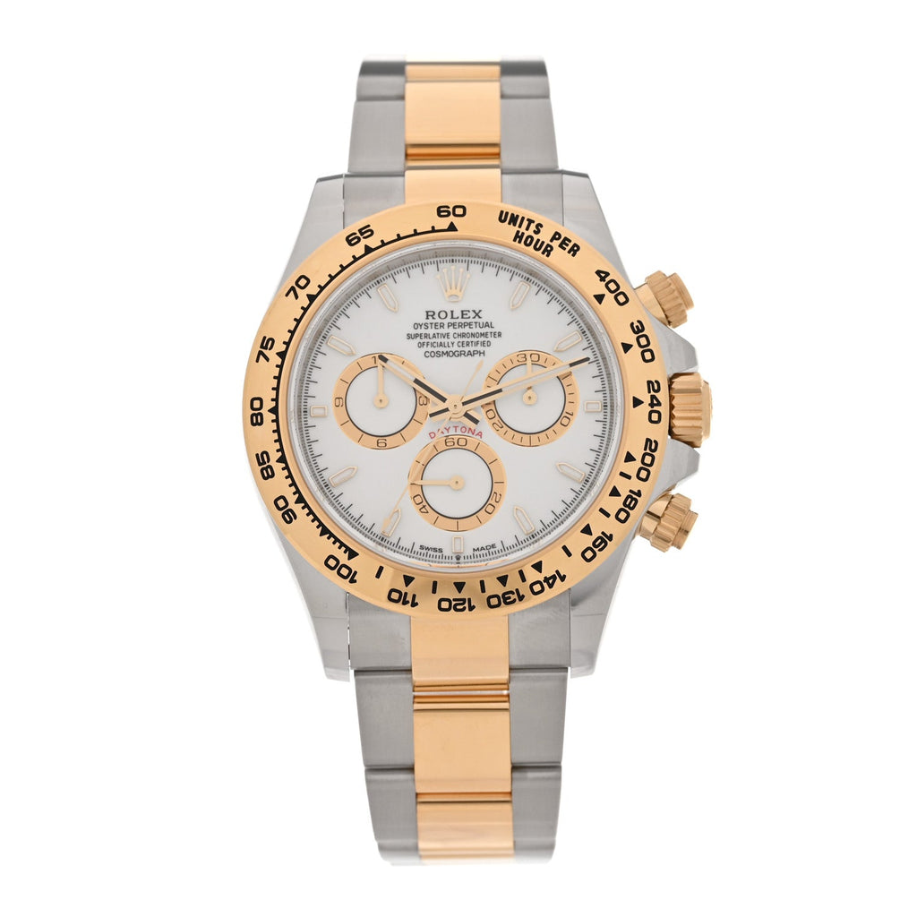 Stainless Steel 18K Yellow Gold 40mm Oyster Perpetual Cosmograph Daytona Watch White 126503