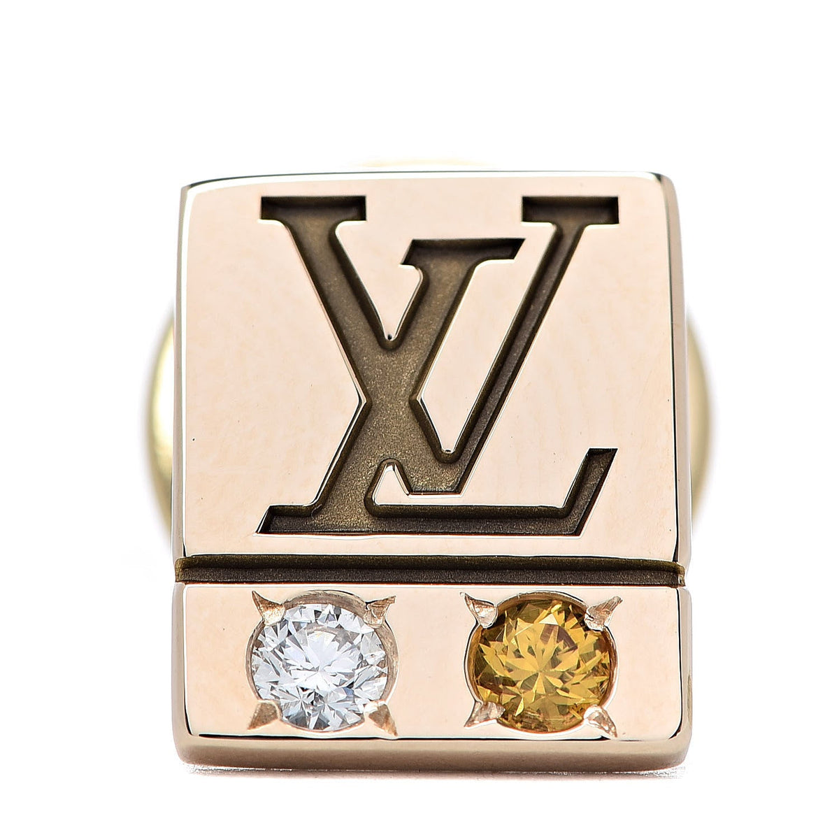 10K Yellow Gold Diamond Yellow Sapphire Employee Pin