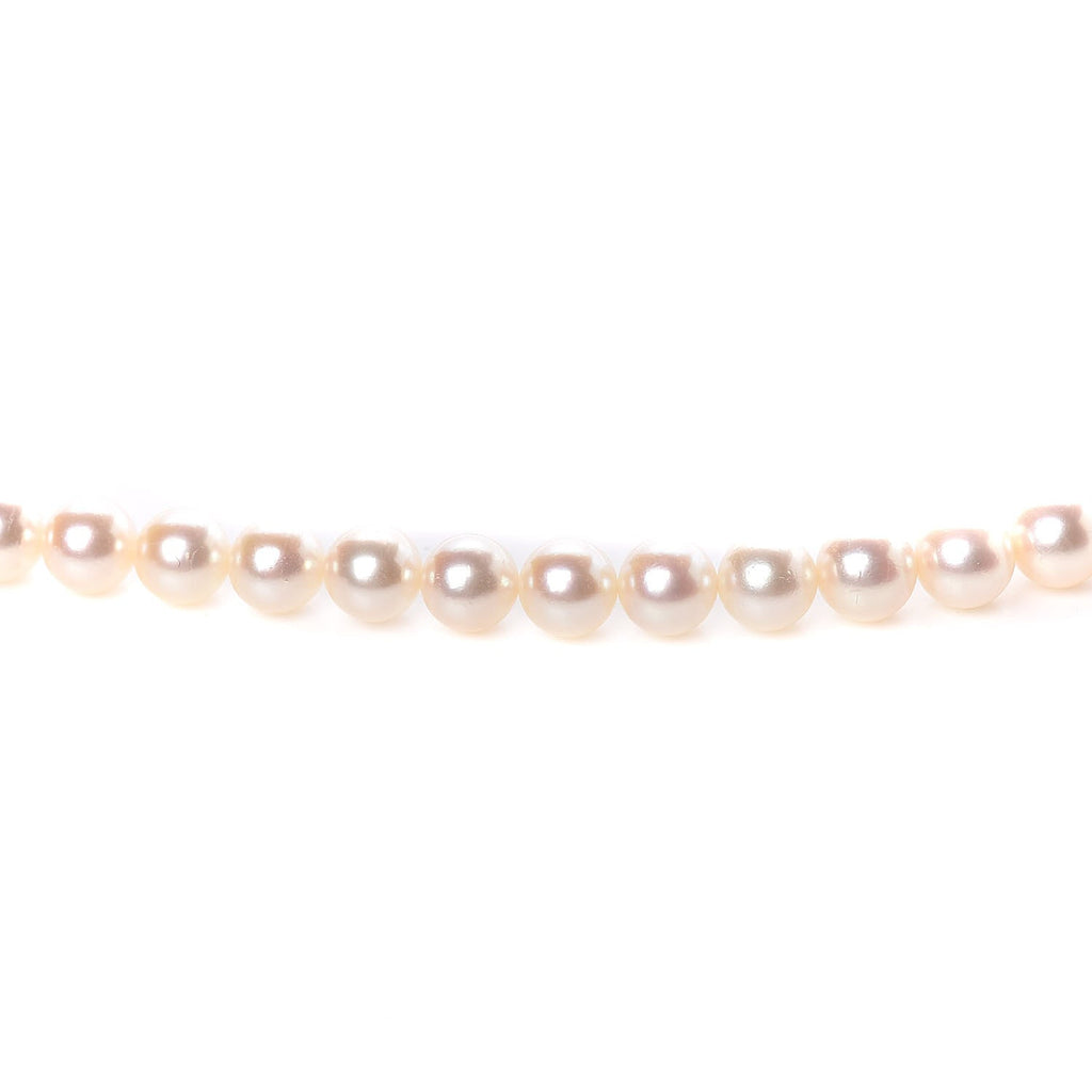 14K White Gold Akoya Pearl 6-6.5mm Strand Necklace 22"