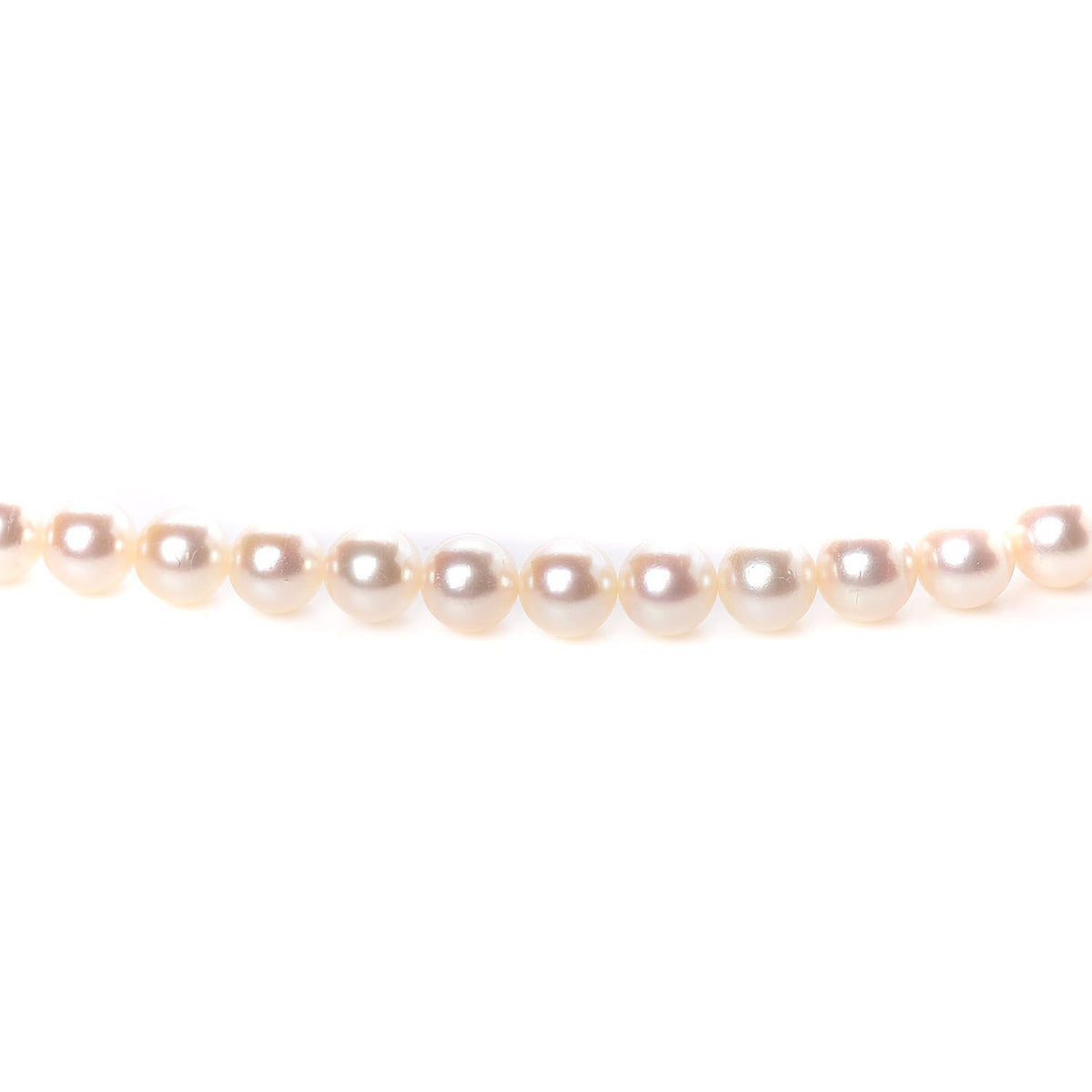 14K White Gold Akoya Pearl 6-6.5mm Strand Necklace 22"