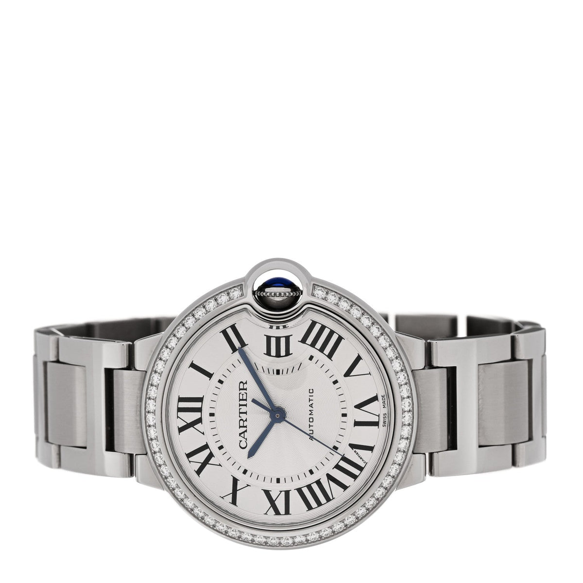 Stainless Steel Diamond Bezel 36mm Ballon Bleu De Cartier Automatic Watch