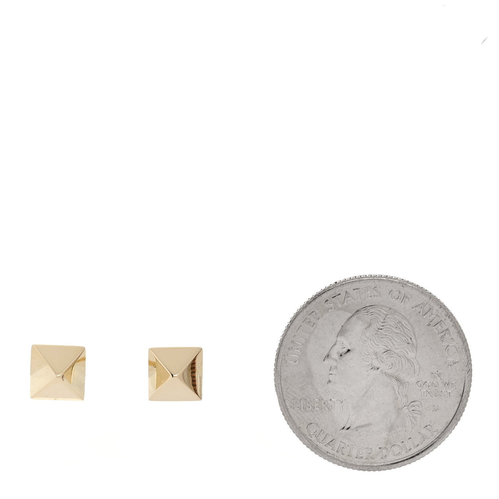 14K Rose Gold Pyramid Stud Earrings