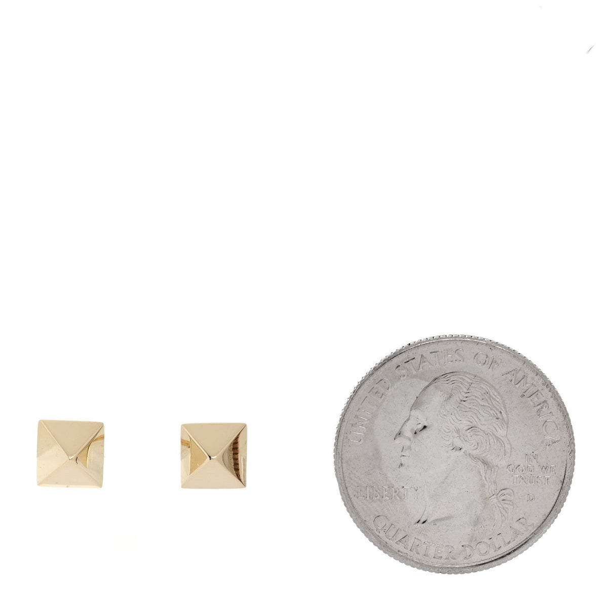 14K Rose Gold Pyramid Stud Earrings