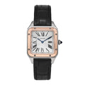 Stainless Steel 18K Pink Gold Alligator 27.5mm Santos Dumont Quartz Watch