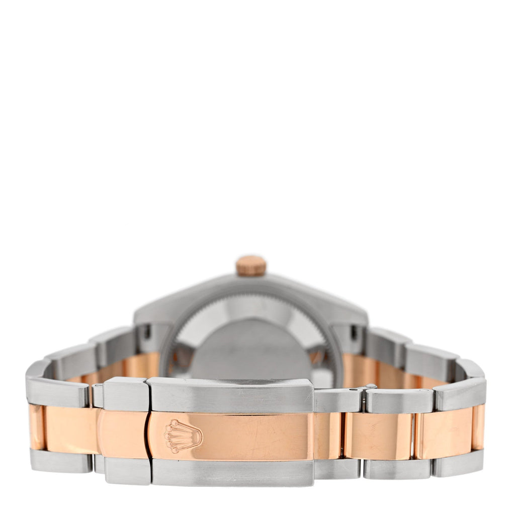 Stainless Steel 18K Everose Gold Diamond Black Mother of Pearl 31mm Oyster Perpetual Datejust Watch 178241