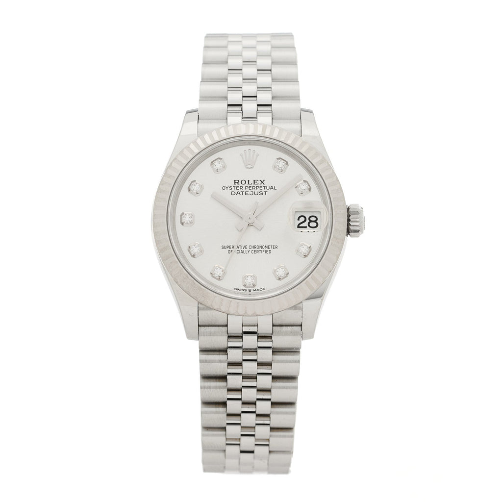 Stainless Steel 18K White Gold Diamond 31mm Oyster Perpetual Datejust Watch Silver 278274