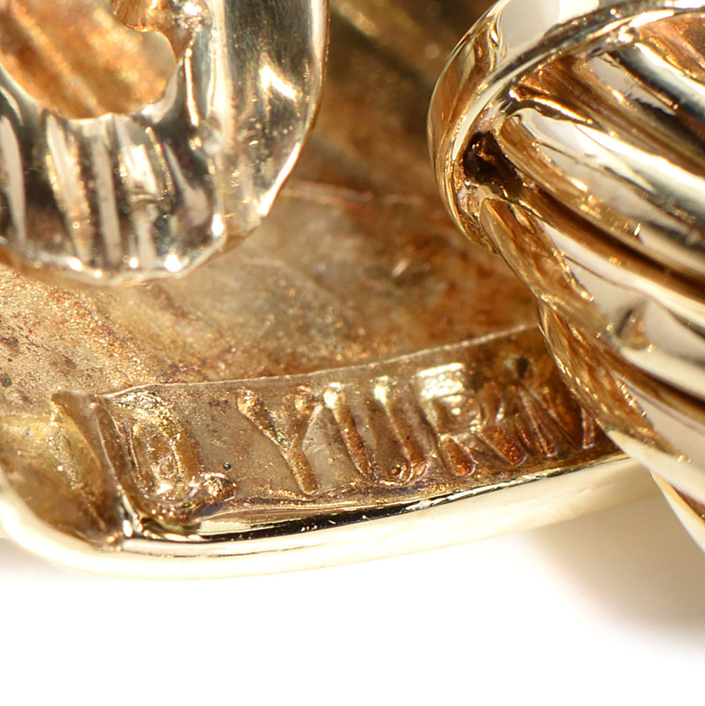 14K Gold Door Knocker Cable Earrings