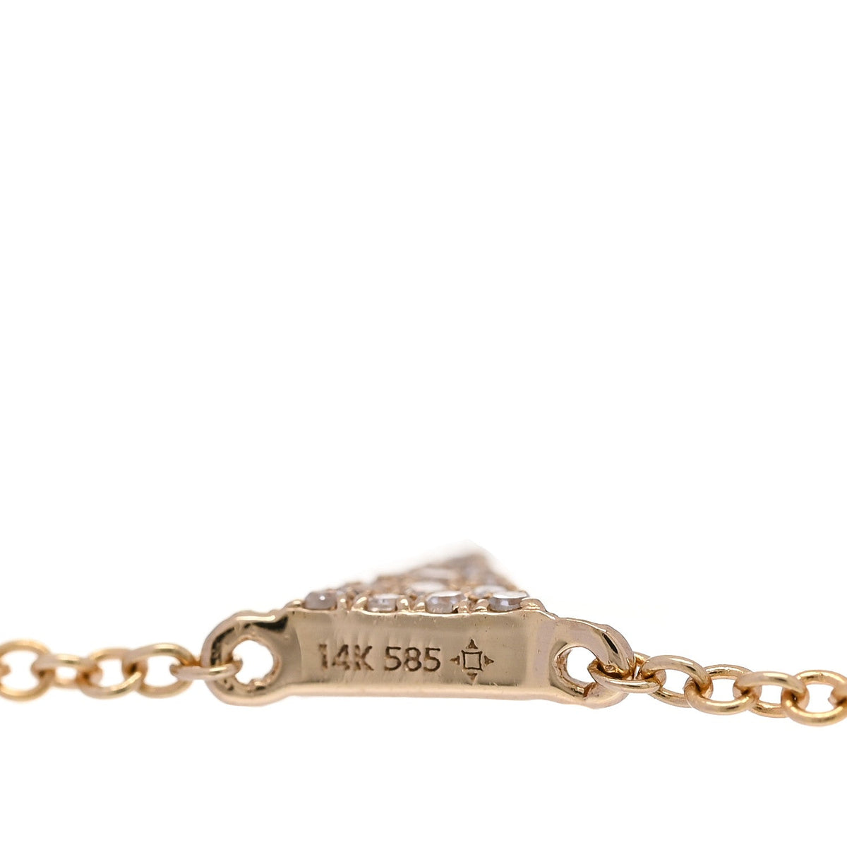 14K Rose Gold Diamond .17ctw Triangle Five Station Necklace