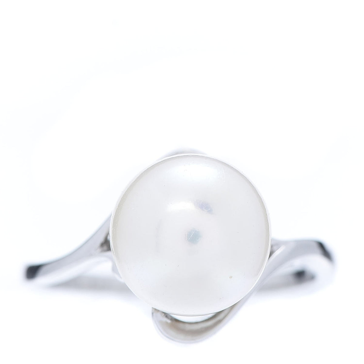 14K White Gold Akoya Pearl 9.5mm Ring 53 6.5