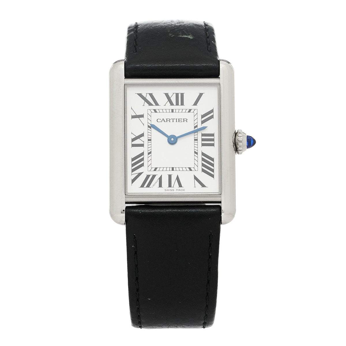 Stainless Steel Calfskin 25mm Must de Cartier Tank Quartz Watch