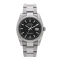 Stainless Steel 18K White Gold 36mm Oyster Perpetual Datejust Watch Black 116234