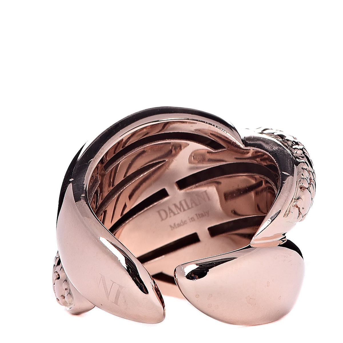 10K Pink Gold Brown Diamond Gomitolo Band Ring 49 5