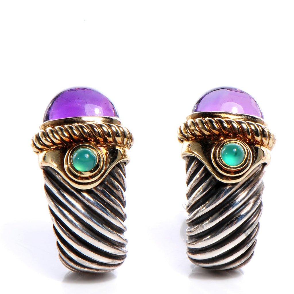 14k Gold and Sterling Silver Shrimp Earrings