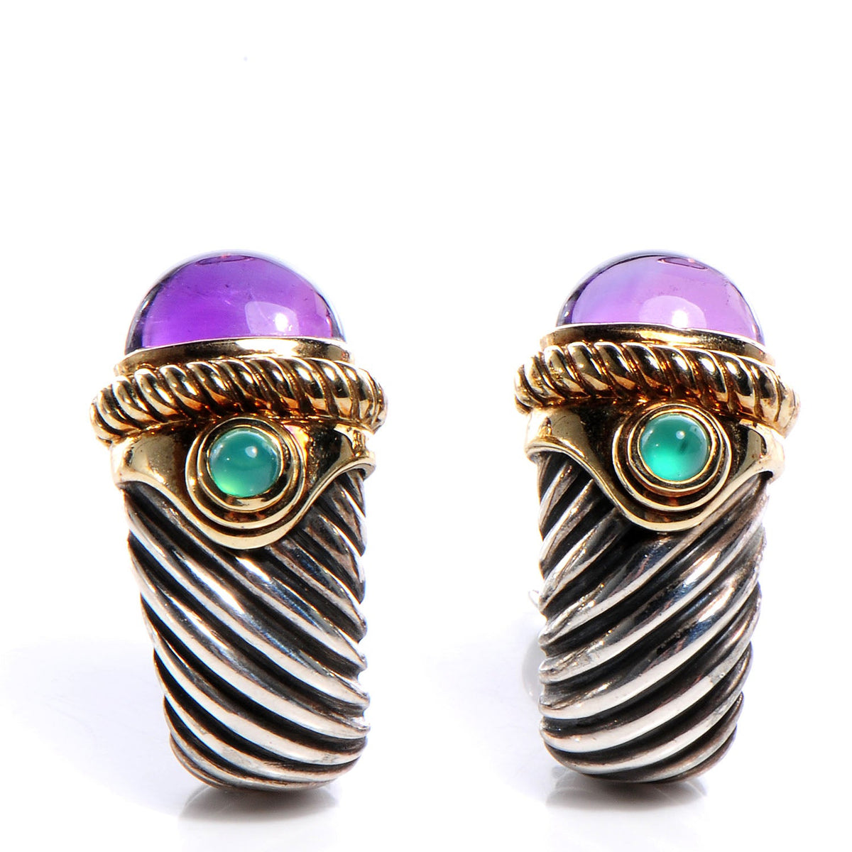 14k Gold and Sterling Silver Shrimp Earrings
