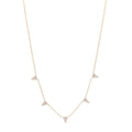 14K Rose Gold Diamond .17ctw Triangle Five Station Necklace