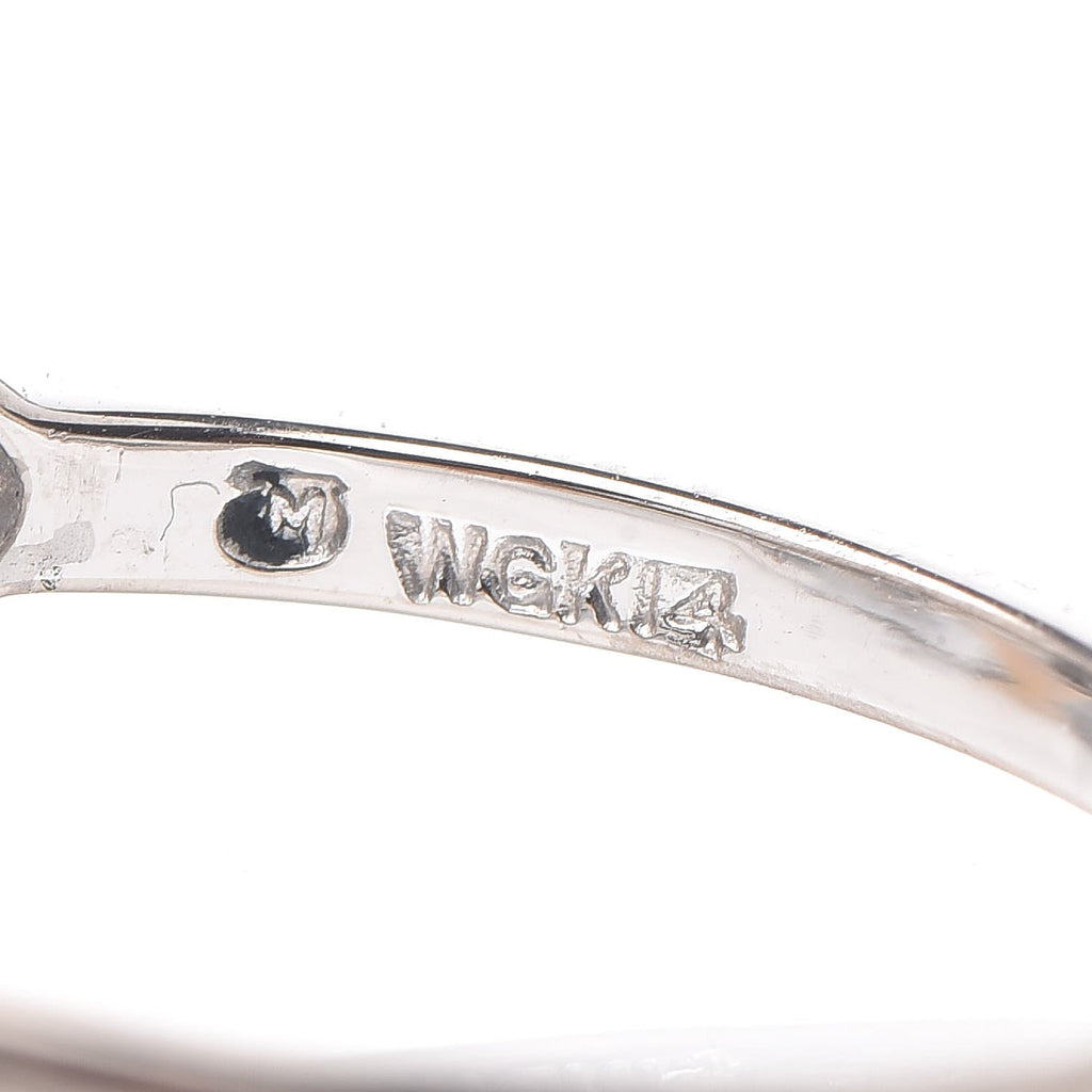 14K White Gold Diamond Akoya Pearl 8-8.5mm Ring 53 6.25