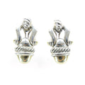 14k Gold and Sterling Silver Buckle Earrings