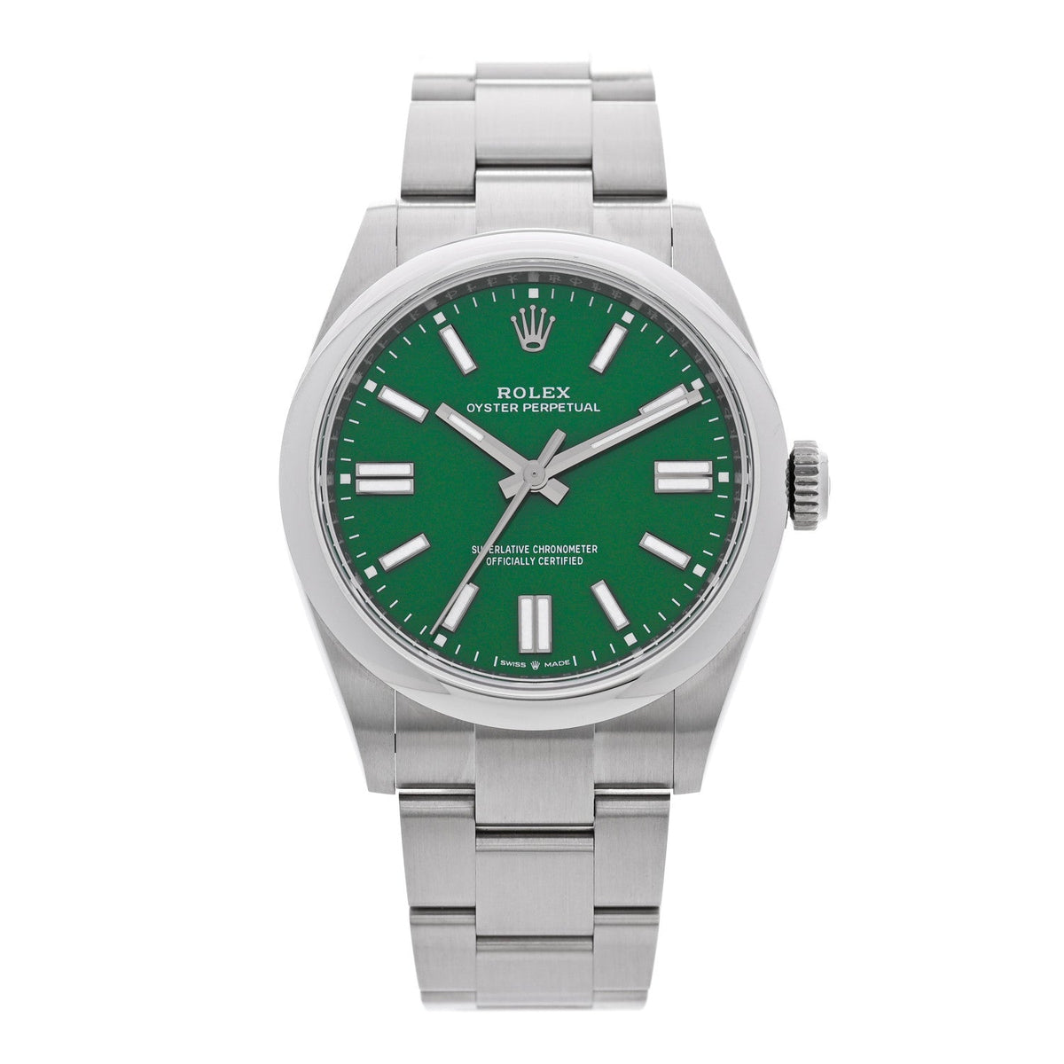 Stainless Steel 41mm Oyster Perpetual Watch Green 134300
