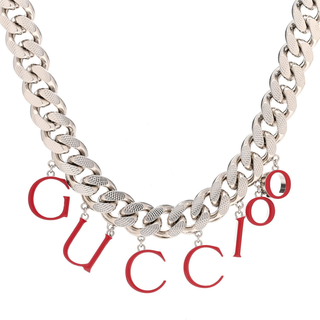 100 Script Choker Necklace Red