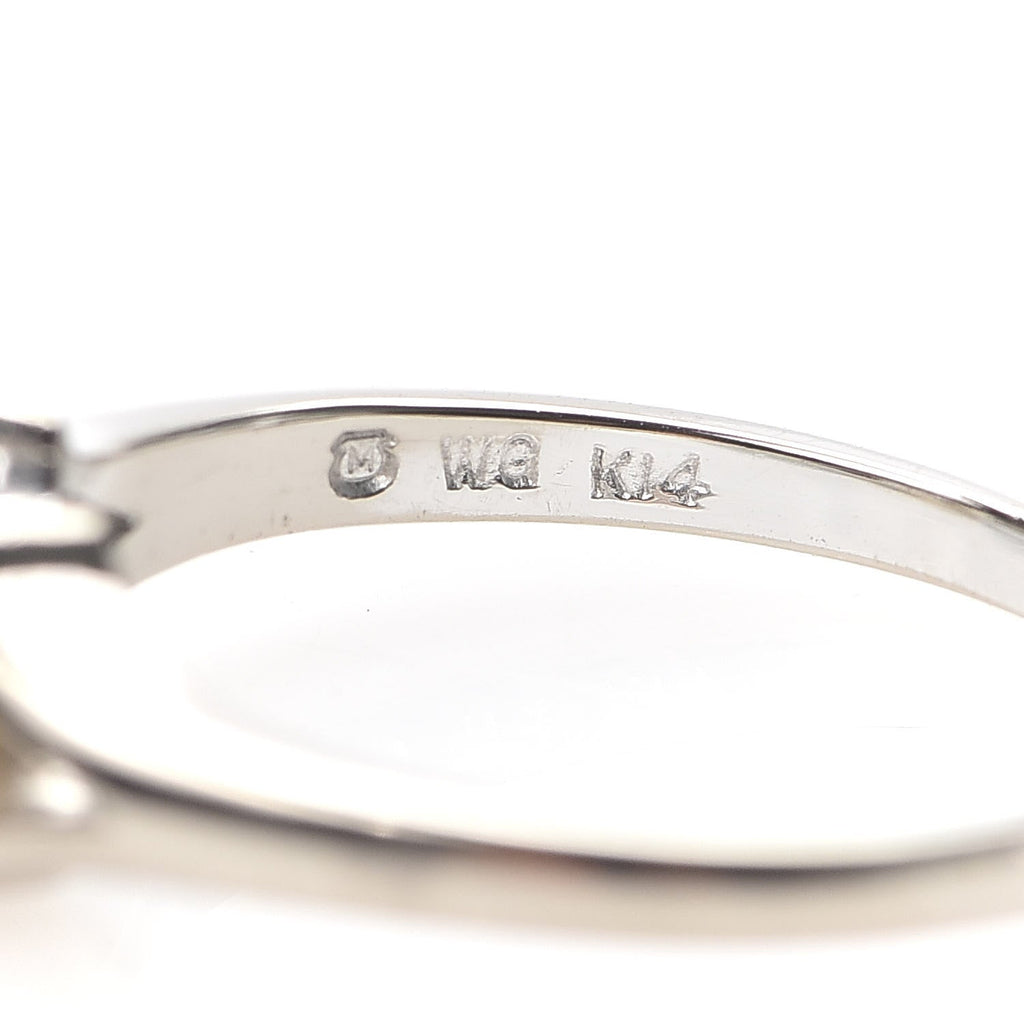 14K White Gold Akoya Pearl 7mm Ring 51 5.75