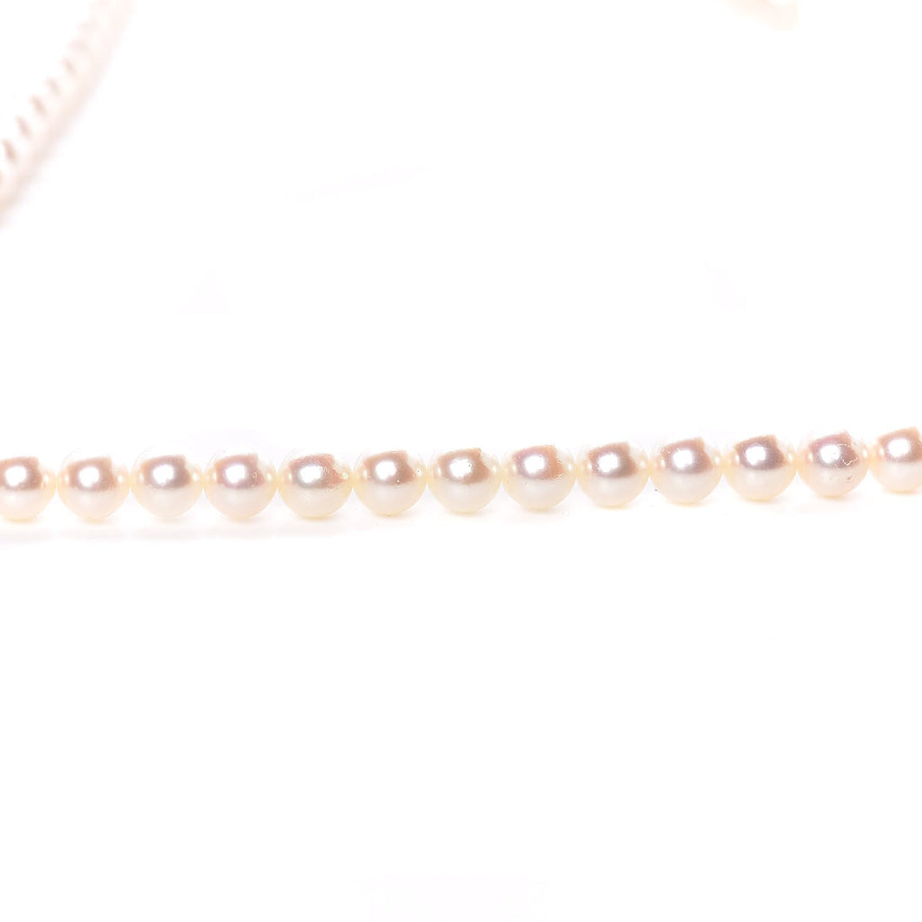 14K White Gold Akoya Pearl 6-6.5mm Strand Necklace 22"