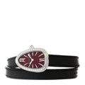 Stainless Steel Calfskin Diamond Bezel 27mm Serpenti Double Wrap Quartz Watch Red