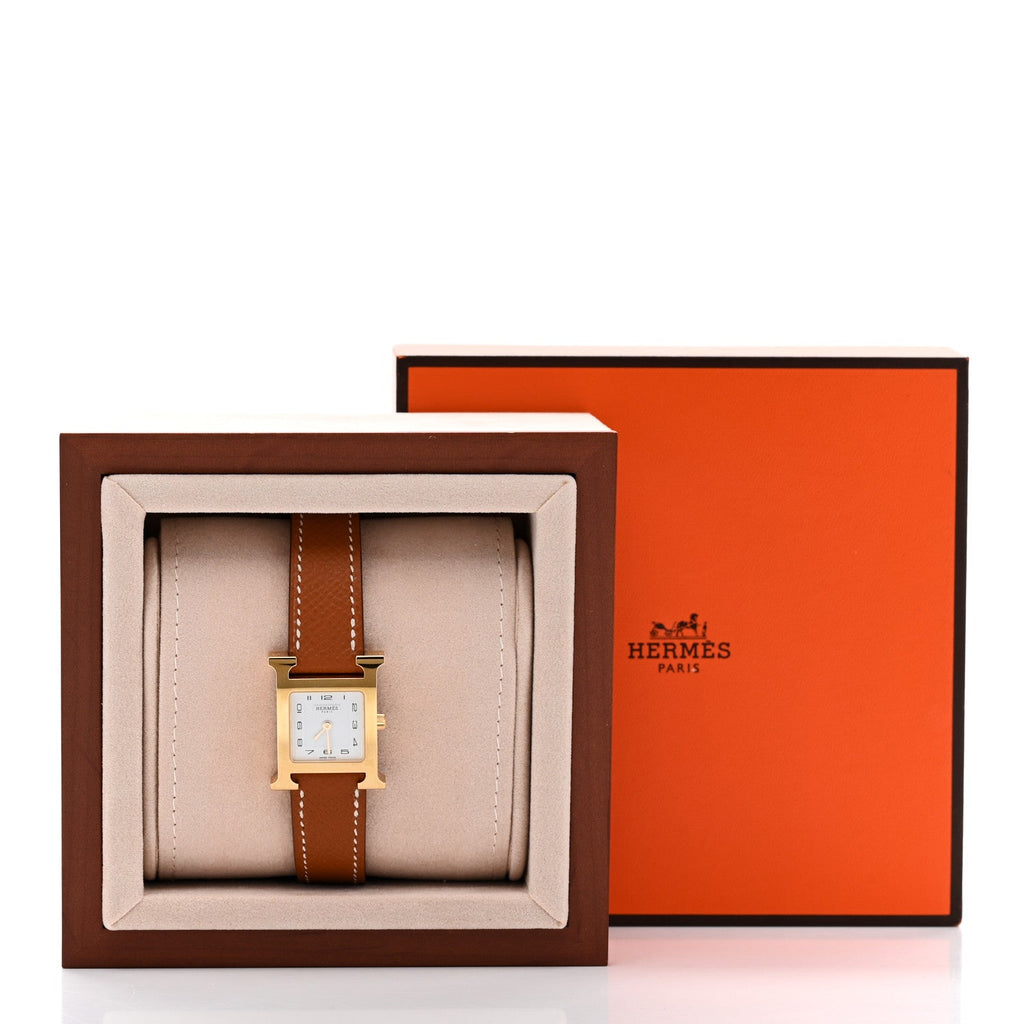 Stainless Steel Epsom 21mm Heure H Hour Quartz Watch Gold