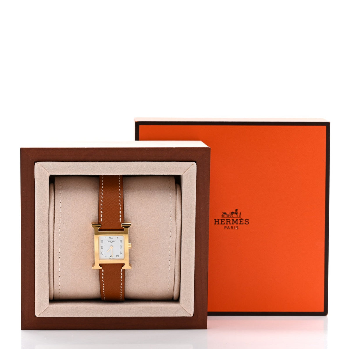 Stainless Steel Epsom 21mm Heure H Hour Quartz Watch Gold