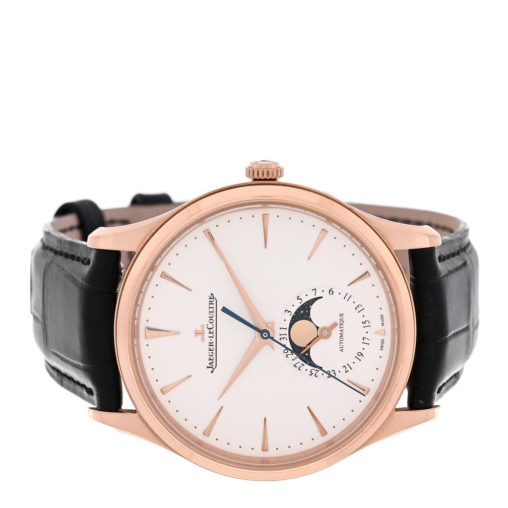 18K Rose Gold Alligator 39mm Master Ultra Thin Moon Automatic Watch Q1362511