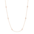 14K Rose Gold Diamond .75ctw Station Necklace