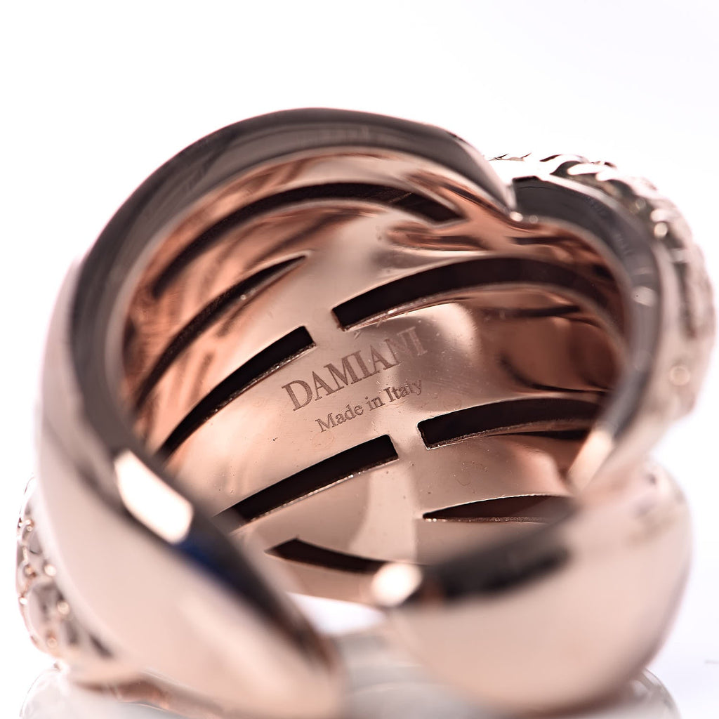 10K Pink Gold Brown Diamond Gomitolo Band Ring 49 5