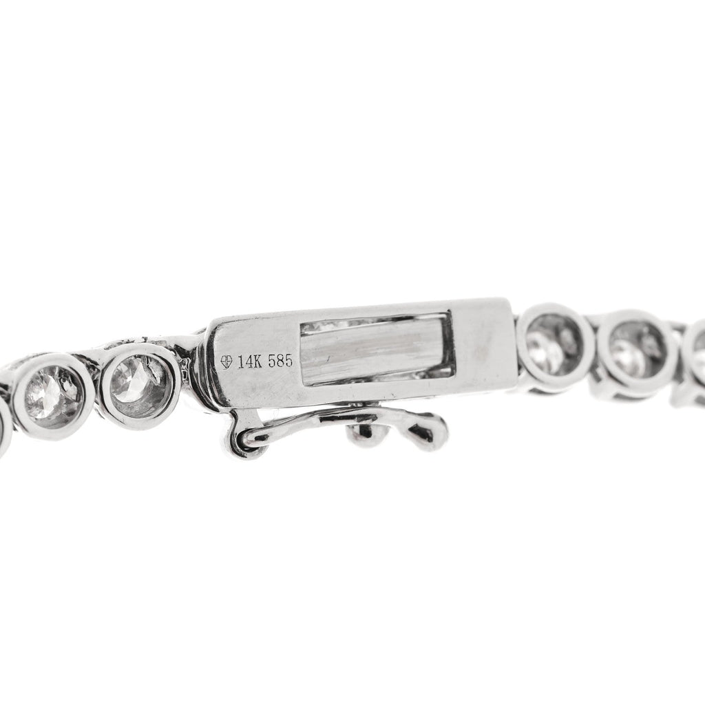 14K White Gold Diamond 4.96ctw Tennis Necklace
